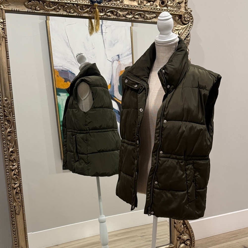 Olive Puffer Vest